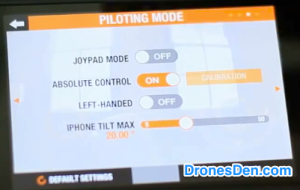 Parrot Drone App control screen picture