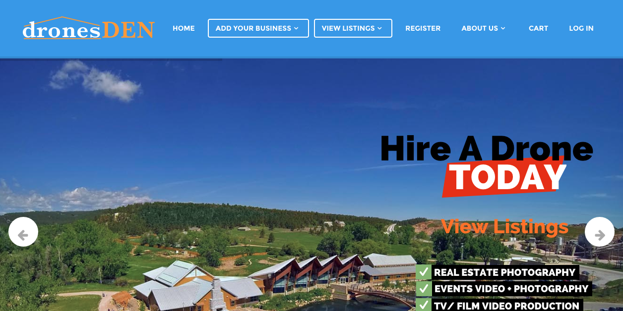 find drone hire businesses screenshot