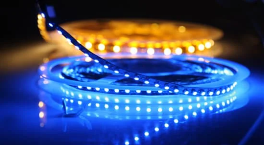 yellow and blue led lights reels